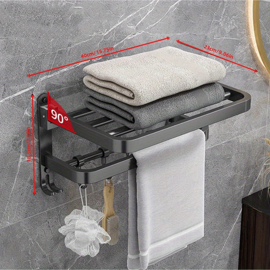 Foldable Towel Rack Bathroom Shelf Wall Mounted Towel Rack Household Bathroom
