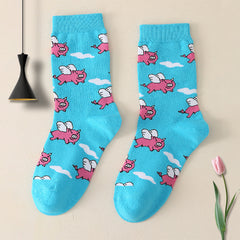 Flying Pigs Novelty Crew Socks Women's Stockings