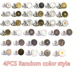 4pcs Metal Button Extender For Jeans Sewing Adjustable Waist Extend