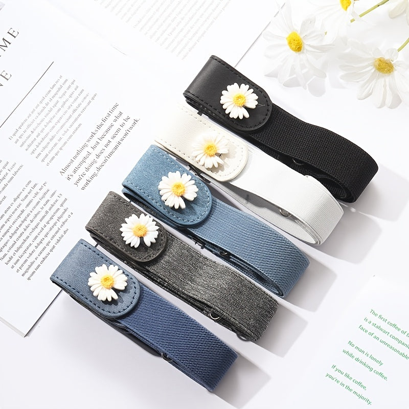 No Buckle Stretch Women's Belt Leather Belt Traceless Stretch Elastic