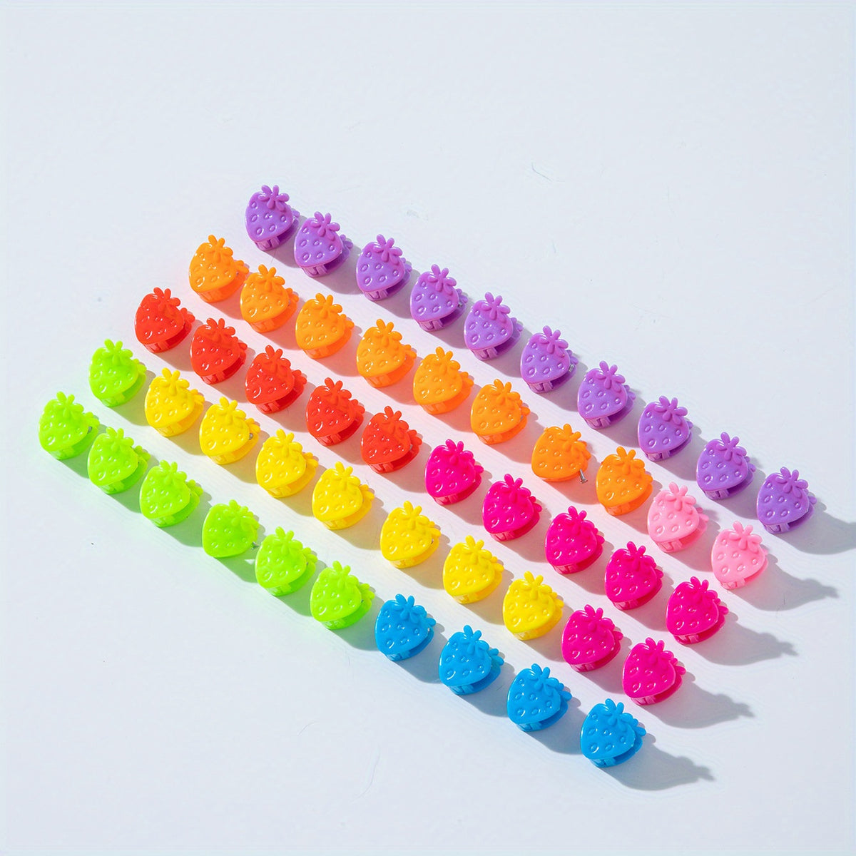 50pcs Mini Hair Claw Strawberry Shape Nonslip Hair Claw for Women Girls Baby