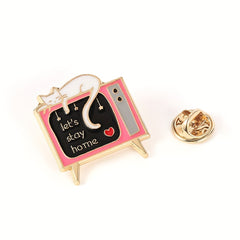 Stay Home Swing Rotten TV Cat Brooch Men