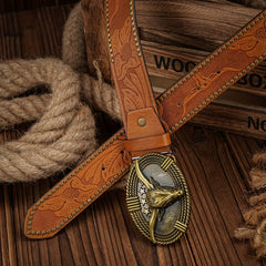 Vintage Pattern Buckle PU Leather Belt For Men