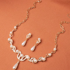 DIY Pearl Necklace Earrings Set Women's Jewelry