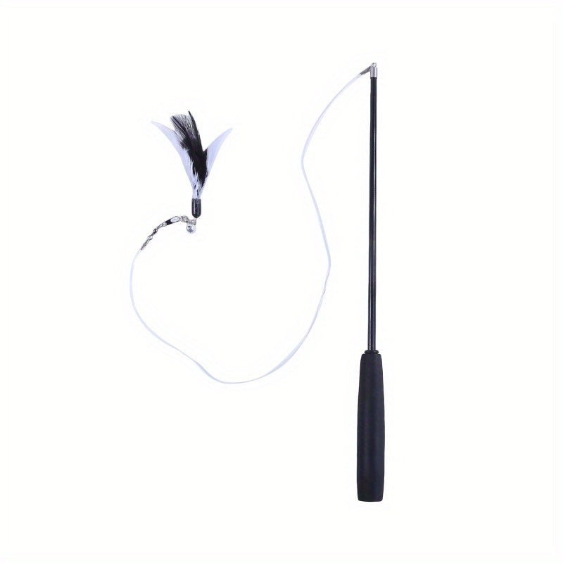 Interactive Feather Teaser Wand for Cats