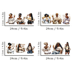 12pcs Lady UV DTF Self Adhesive Cup Stickers Waterproof Decals for Glass Cup Mug