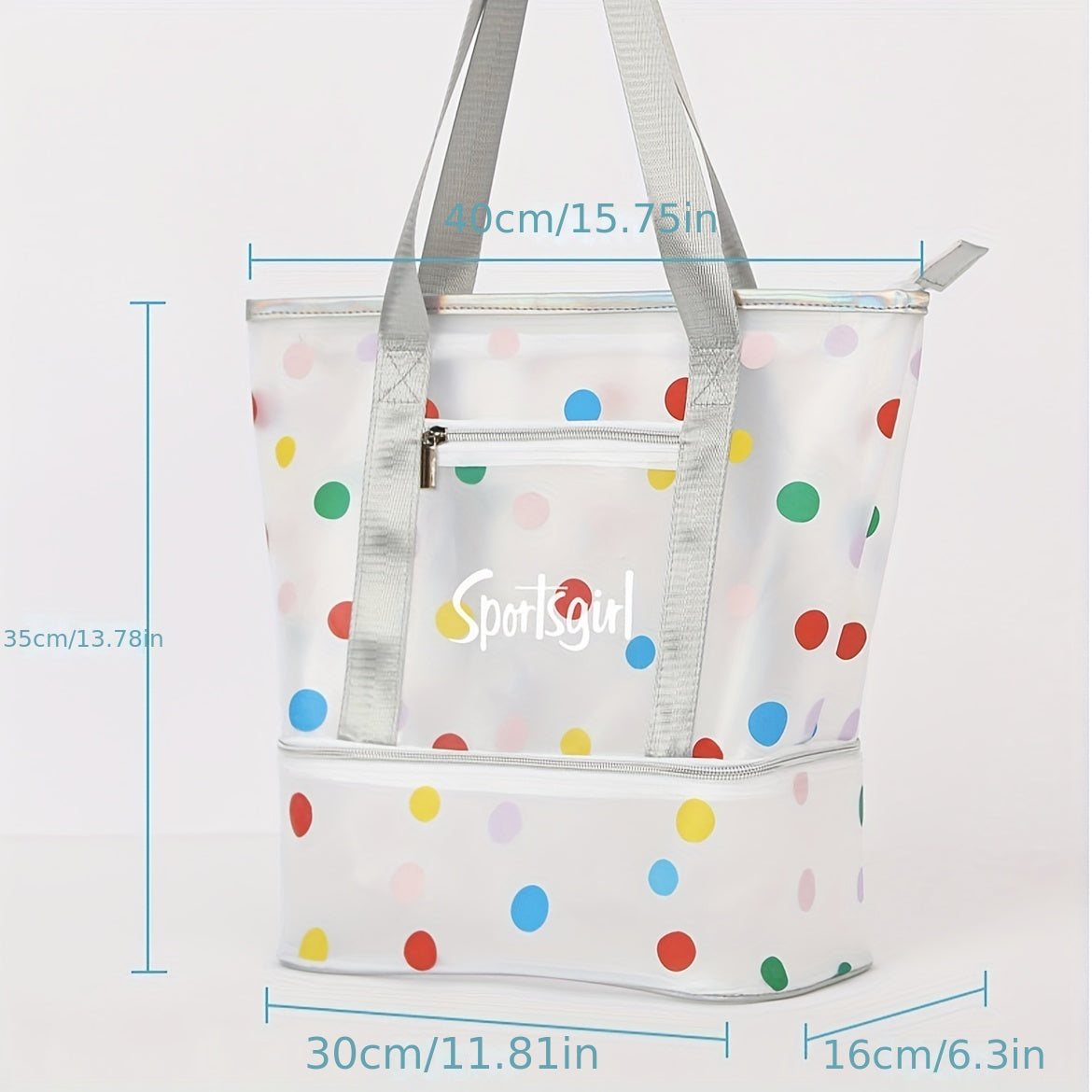 Polka Dot Beach Toiletry Bag Frosted Transparent Storage Large Capacity
