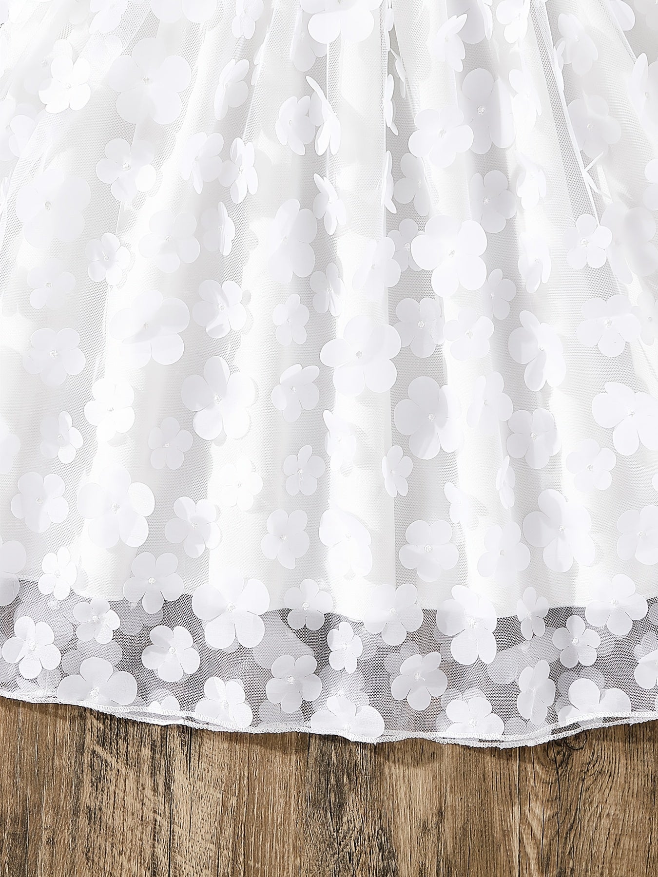 Girls' Flowers Appliques Smocked Princess Dress