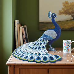 Peacock Building Blocks Model Vibrant & Feather Creative Home Decor