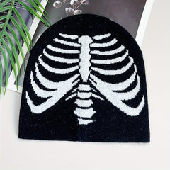 Gothic Sternum Jacquard Beanie Knit Hat Hip Hop Warm Skull Cap