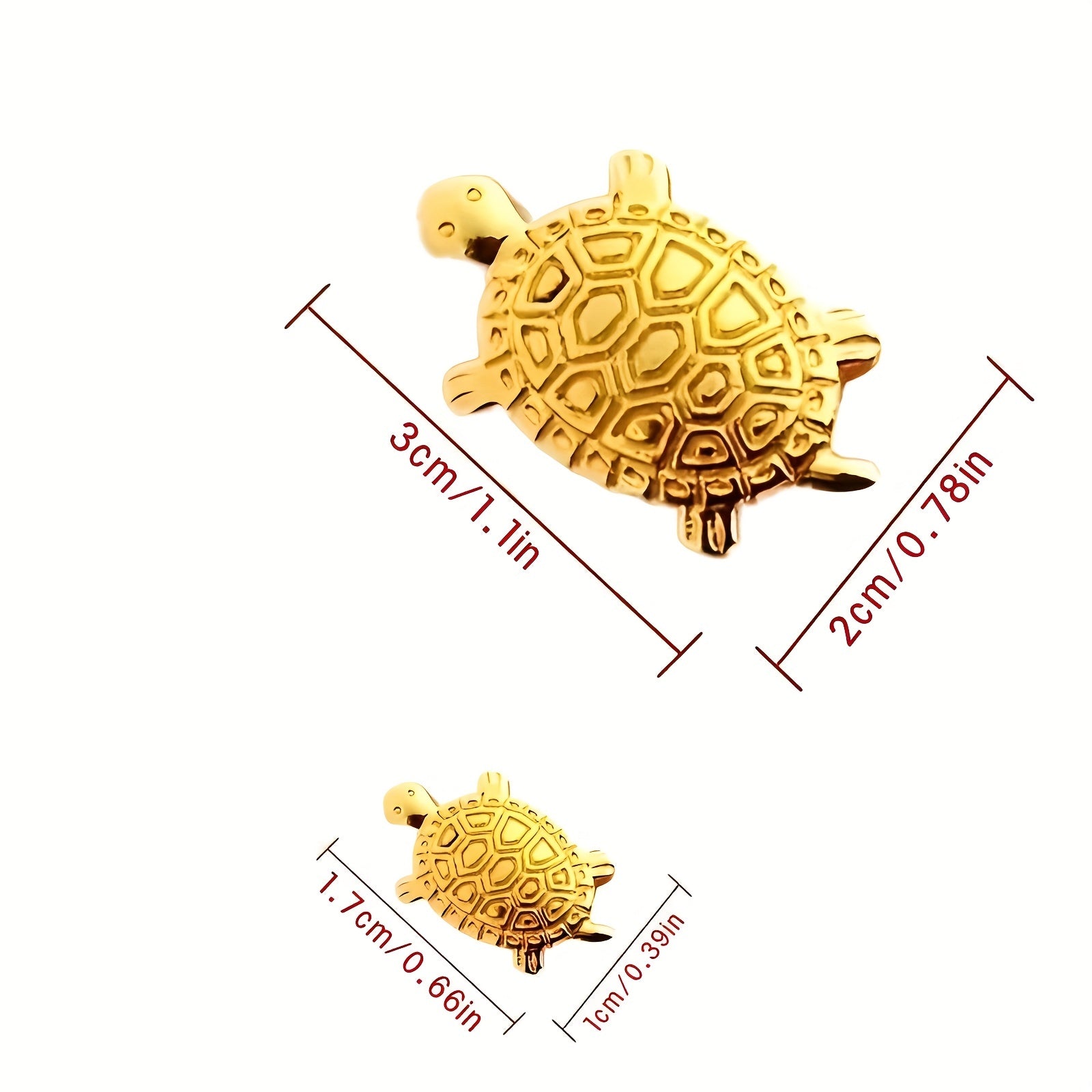 2pcs Golden Turtle Wealth Tabletop Ornaments Lucky Gift