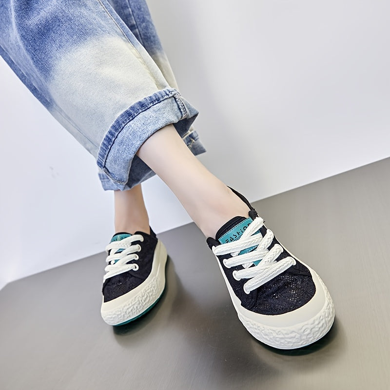 Women's Mesh Breathable Thick Bottom Board Shoes Comfortable Sport Shoes