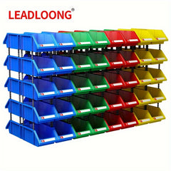 8pcs Plastic Stackable Storage Bins Parts Storage Organizer Garage Supplies