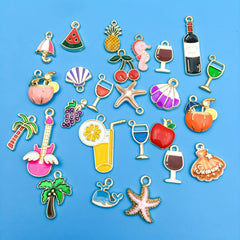 24pcs Enamel Dripping Oil Charms for DIY Jewelry