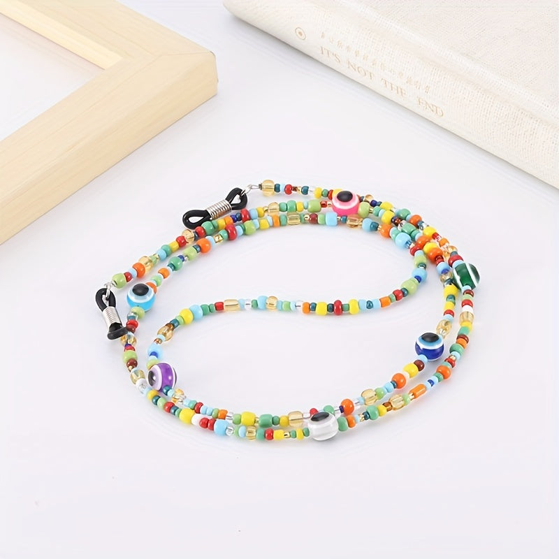 Colorful Eyeball Beaded Glasses Chain Anti-lost Decorative Chain