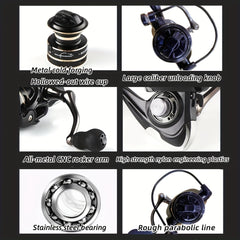 14 Ball Bearings Metal Spinning Fishing Reel for Long Casting & Freshwater