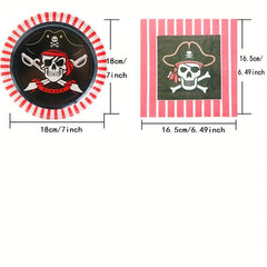 Pirate Party Supplies Set 20pcs Plates and Napkins