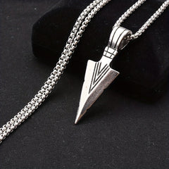 Men's Spearhead Pendant Necklace Street Hip hop Stainless Steel Sweater Chain