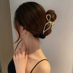 Metal Bowknot Hair Claw Clip Strong Hold Grip Hair Jaw Clip