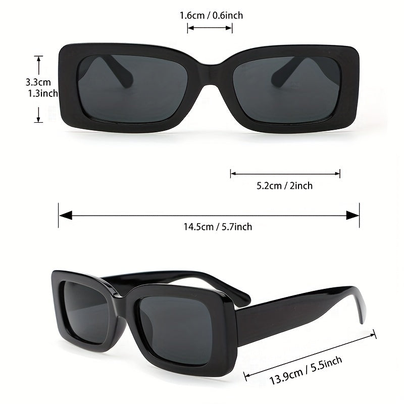 Square Frame Sunglasses Vintage Wrap Around Glasses UV400