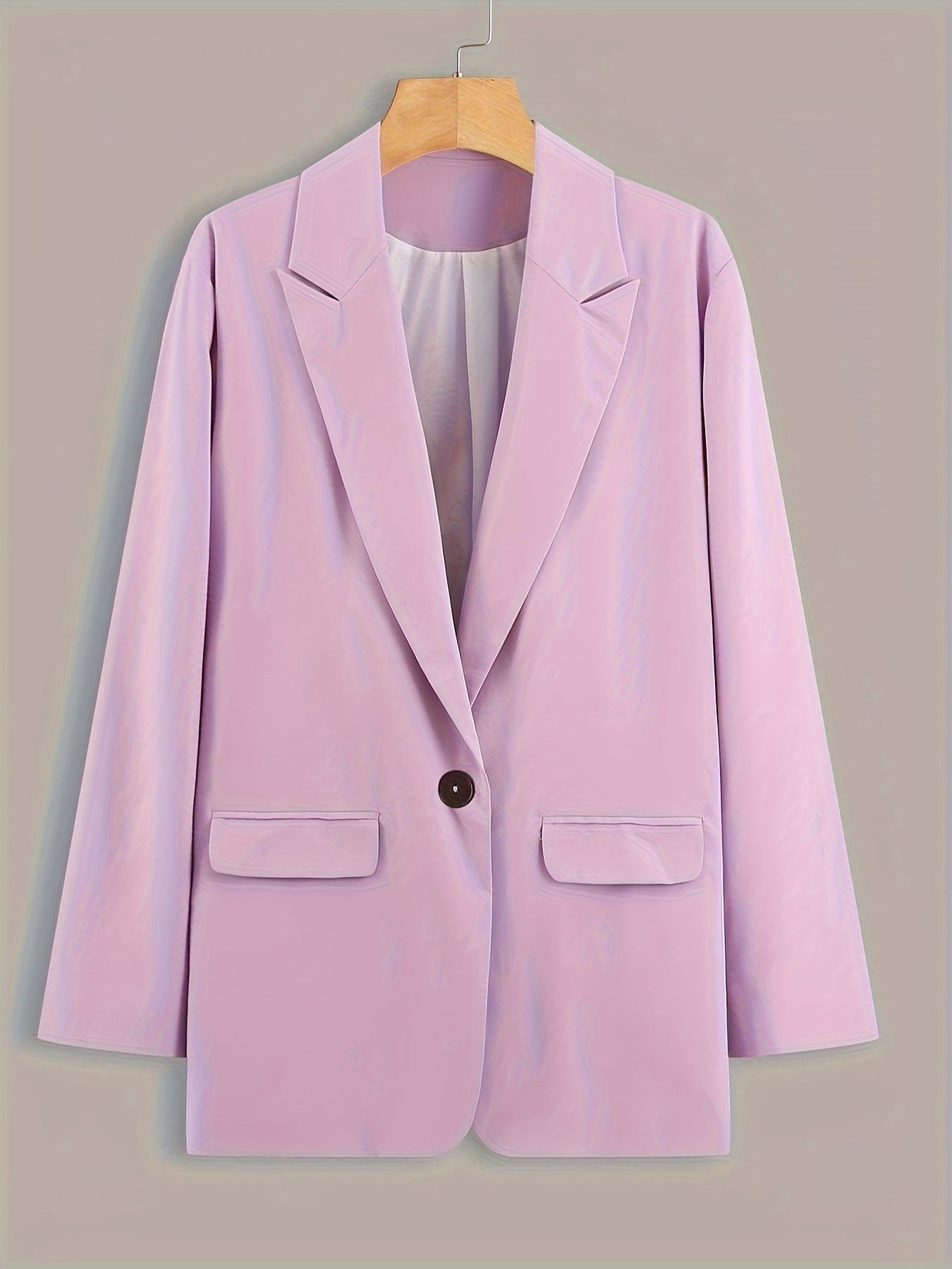  Casual Blazer Women's Plus Solid Long Sleeve Lapel Collar Blazer