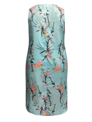  Floral Tank Dress Round Neck Sleeveless Casual