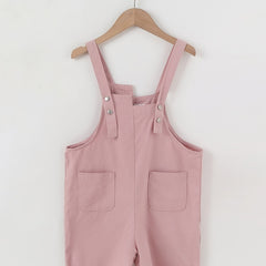 Girl's Pocket Overalls Cargo Jumpsuit For Toddlers Kids