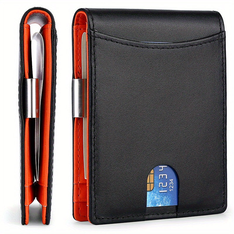 RFID Blocking Slim Bifold Leather Men's Wallet Gift