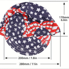 Flame Resistant Welding Cap American Flag Print Mesh Liner Elastic Low Crown