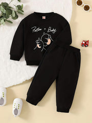 Father Baby 2pc Boys Cartoon Crew Neck Sweatshirt & Pants Set