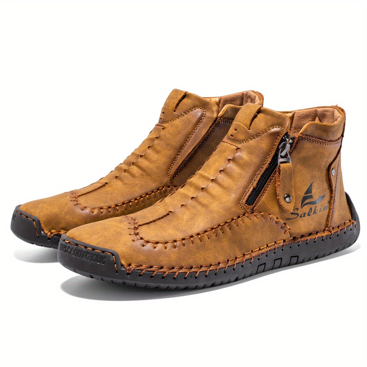 FLYLAND Men's Vintage Style Ankle Boots for Hiking Climbing
