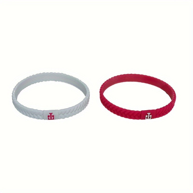 2pcs Sports Silicone Bracelets With Letters