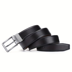Men's Leather Belt Pin Buckle Casual Double-sided Black/Brown