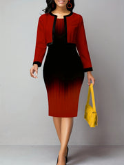 Two Piece Dress Set Jacket & Bodycon Tank Dress Women's Clothing