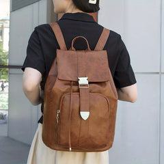 Vintage Niche Solid Backpack Lightweight Travel Daypack