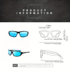 Y2K Polarized Rectangular Sunglasses Thick Frame Eyeglasses Women Fishing Wrap