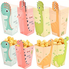 12PCS Dinosaur Popcorn Boxes for Kids Birthday Party Snacks