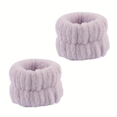 2pcs Plush Wristband Wash Face Spa Make Up Wrist Band Plush Elastic Bundle