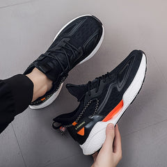  Men's Knit Breathable Running Shoes Lace Up Comfy Soft Sole Sneakers
