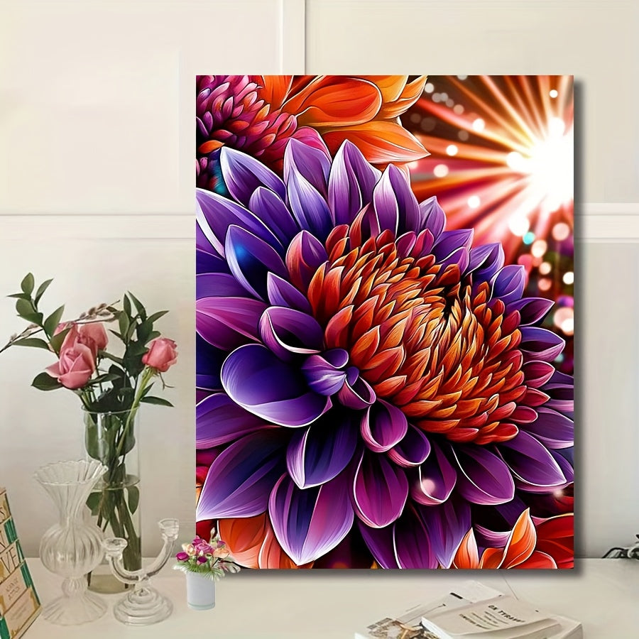 DIY Painting by Numbers Kit Purple Flowers for Beginners