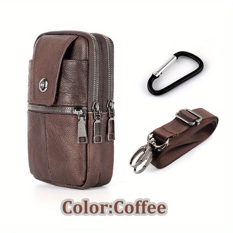Men's Travel Shoulder Bag Crossbody Purse Leather Waist Pouch