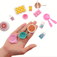 43pcs Dollhouse Accessory Set Small Food Tableware and Kitchen Decorations