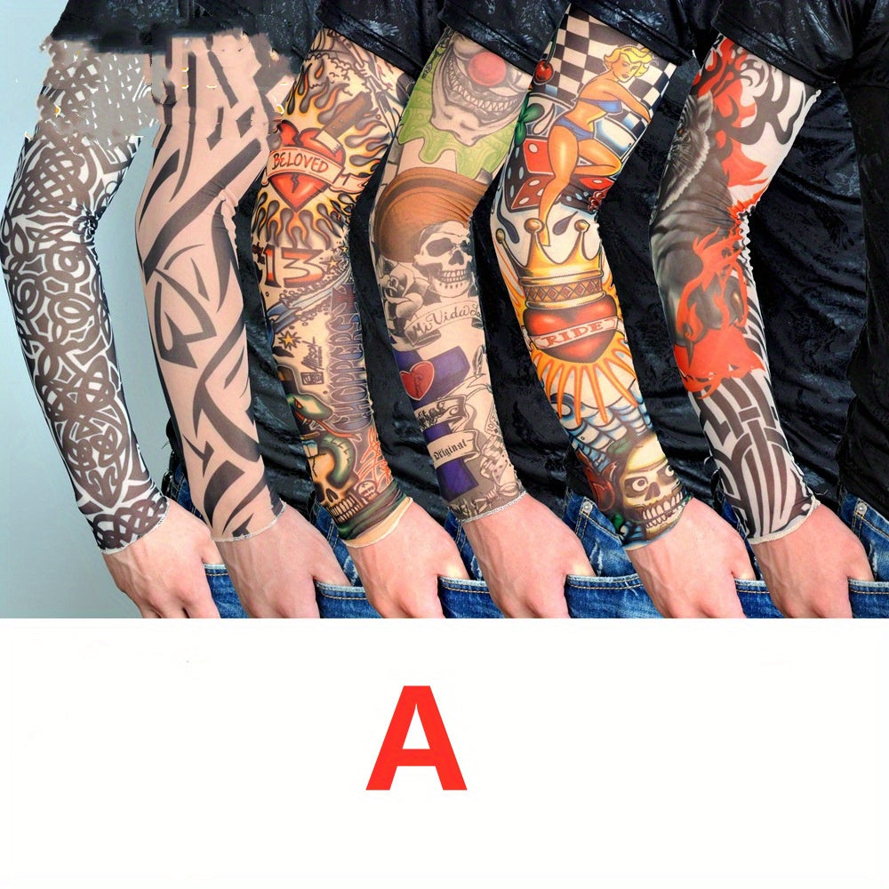 6pcs Men's Tattoo Arm Sleeve for Outdoor Sports