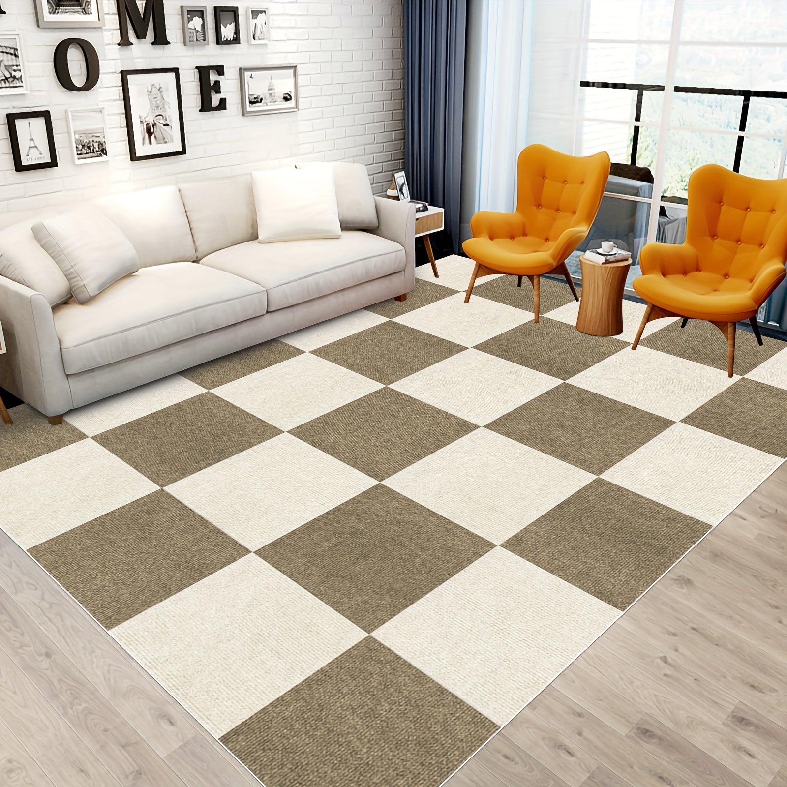 30pcs Carpet Floor Tiles Adhesive Stickers DIY  Square Area Rug Carpet Tiles