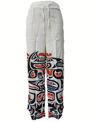 Skull Pattern Wide Leg Pants Men s Street Style Casual Allover Print