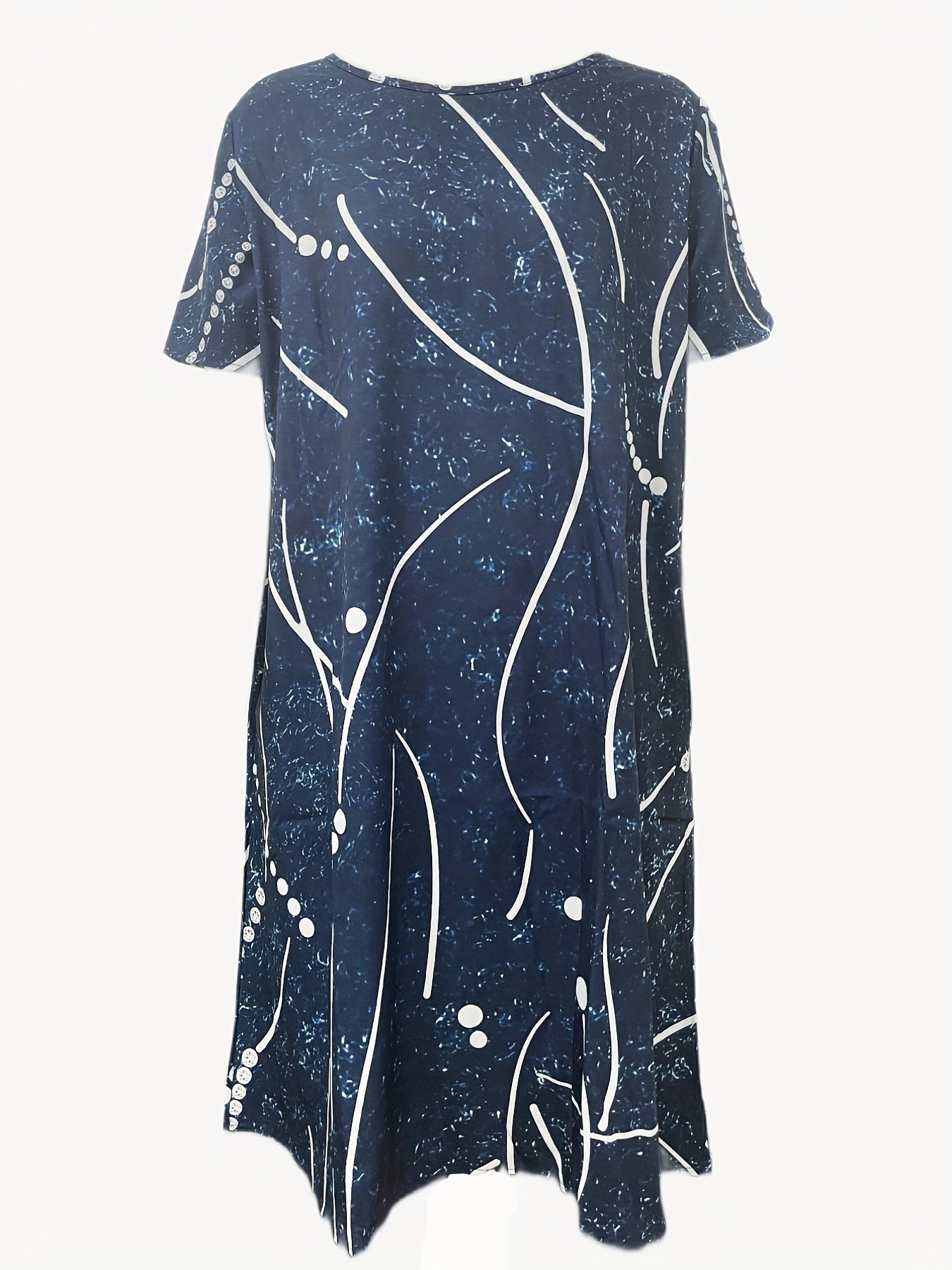  Casual Dress Women's Plus Random Print Short Sleeve Tee Dress