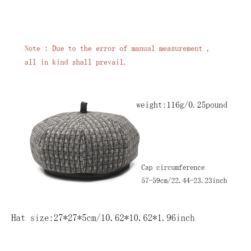 Women's Classic Stripes Beret Hat French Beanie for Winter Fall