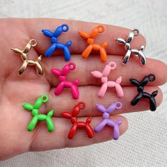 10pcs Mixed Balloon Dog Charms for DIY Jewelry Making