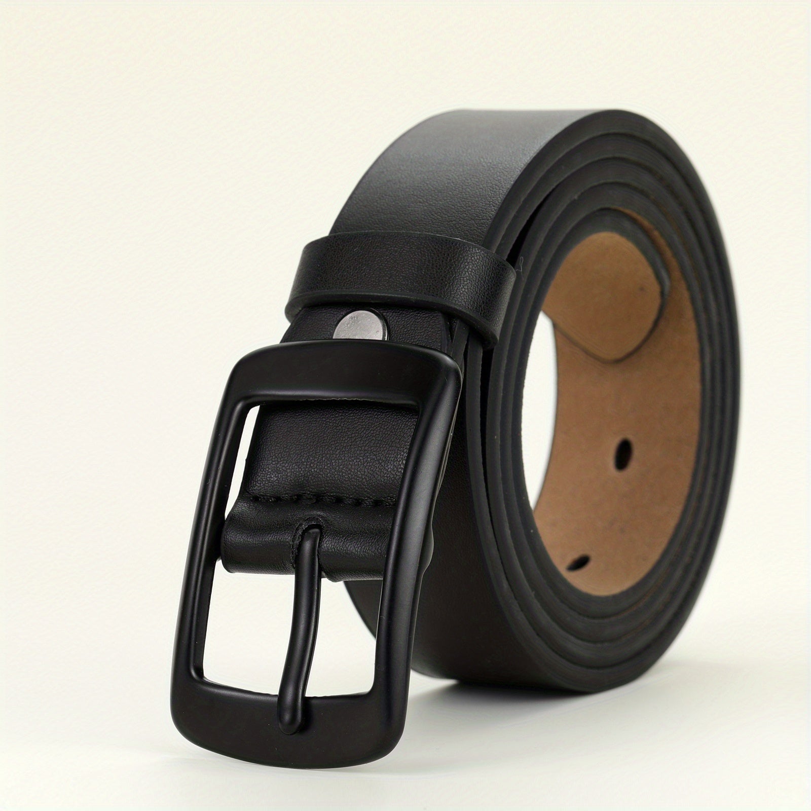 Rectangular Buckle Belt Casual PU Belt Unisex Jeans Pants Belt