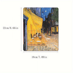 Street Scene Hand-Painted Mouse Pad, Office Game Computer Cloth Lock Edge